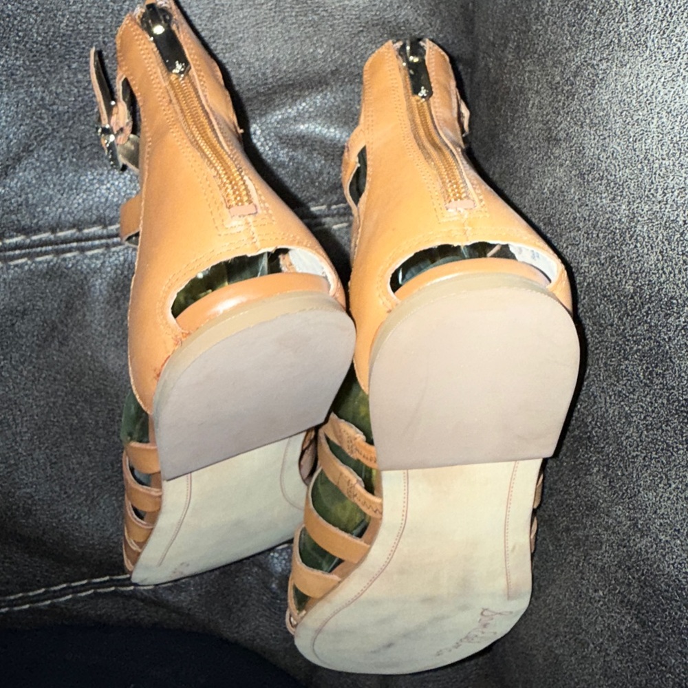 ✨ Sam Edelman Beck Gladiator Sandals 👡 Saddle Leather 🤎 Size 9.5 - Camel Flats - Picture 4 of 11